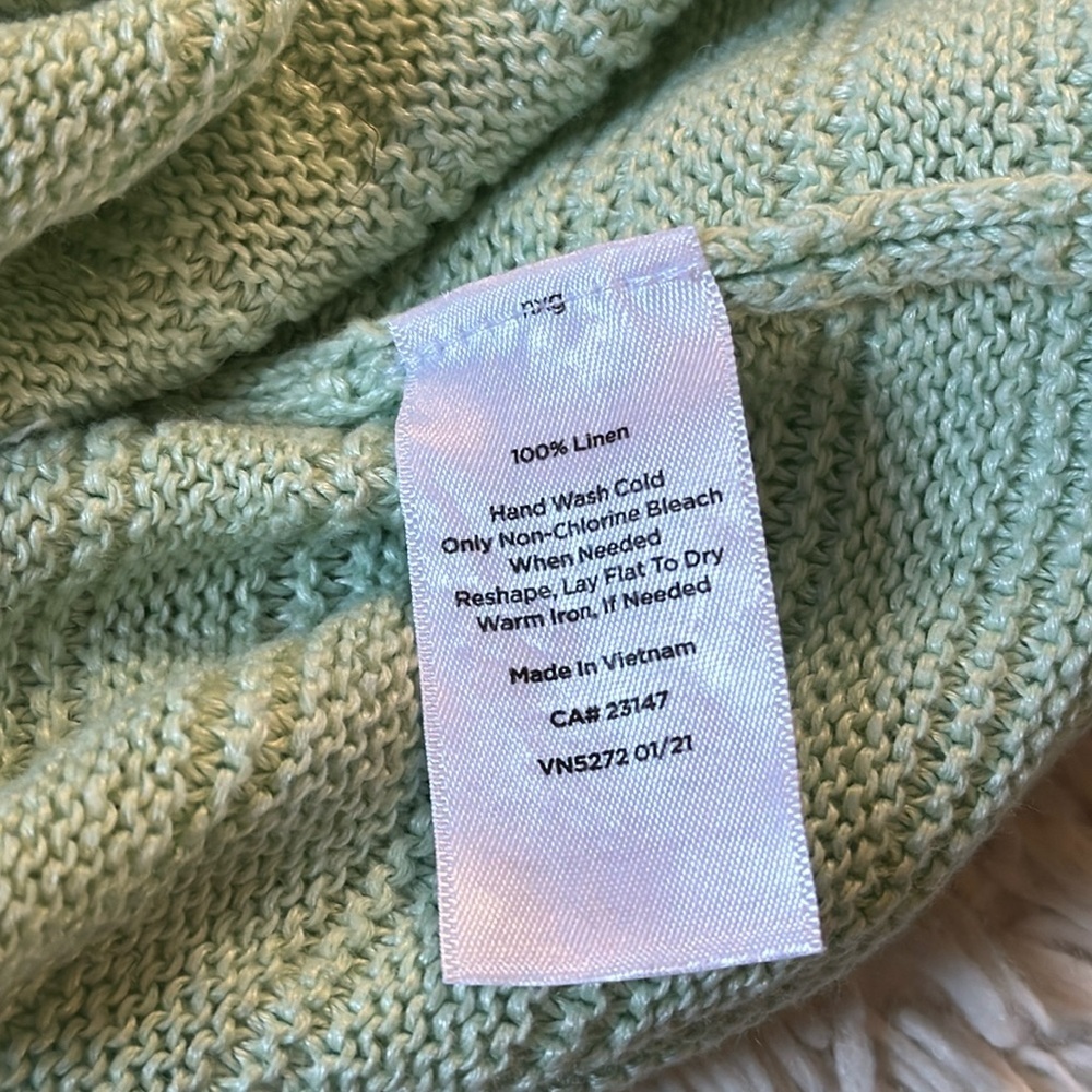 Talbots LINEN BATEAU NECK PULLOVER - TEXTURED STRIPE size M - Picture 15 of 16